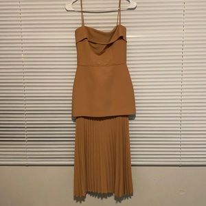 LAURENT PLEATED MIDI DRESS